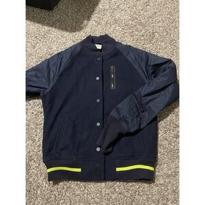 Vintage Y2K‎ Nike Women's Varsity Bomber Wool Jacket Navy Blue Size Medium